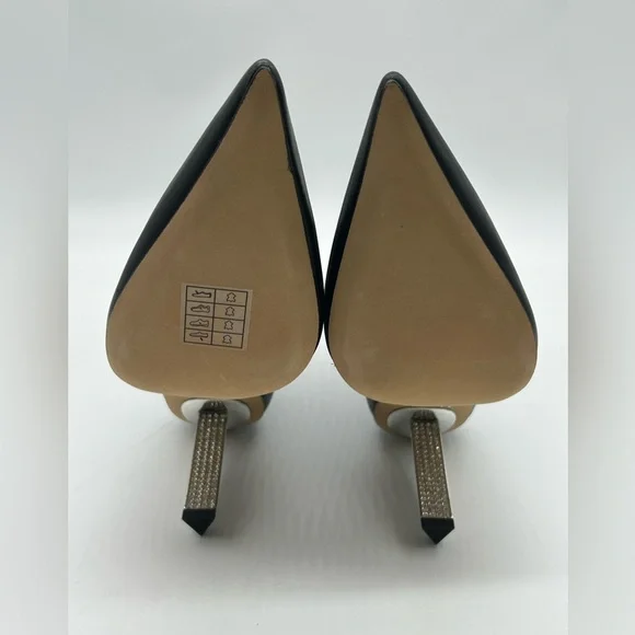 Michael Kors Halle Leather Ankle Bootie Black with Crystal Heel Size 7.5M NWB - Picture 9 of 12